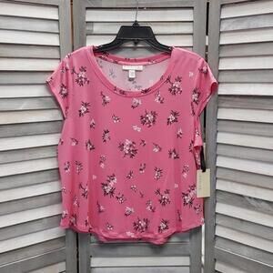 Floral Print Pink Top | Emaline Petite | X Large